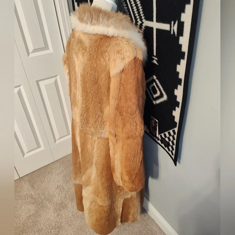 Vintage GUC Jacques St. Laurent Authentic Calf Length Fur Trench Overcoat, Small - Picture 10 of 15